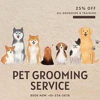 Pet grooming Instagram post template