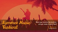 Summer music festival  blog banner template