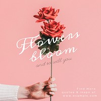 Flowers bloom Instagram post template design