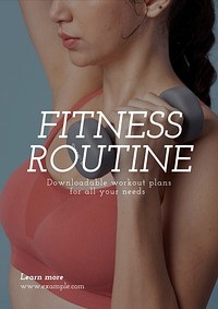 Fitness routine guides poster template