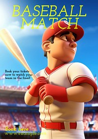 Baseball match poster template