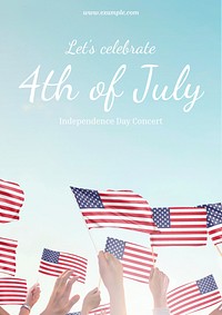 4th of July poster template design