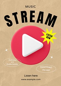 Stream poster template and design