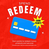 Credit card points Instagram post template design