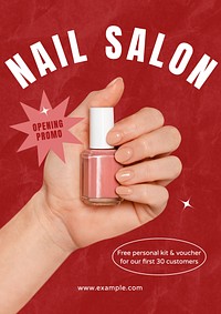 Nail salon  poster template and design