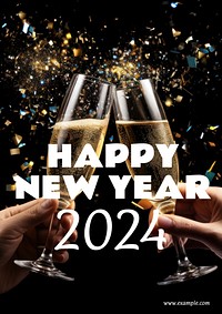 New year 2024 poster template