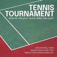 Tennis tournament Instagram post template design