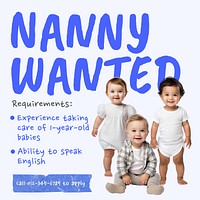 Nanny wanted Instagram post template