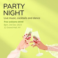 Party night Instagram post template design