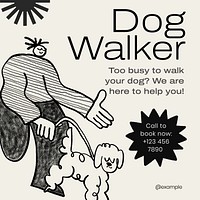 Dog walking service Instagram post template