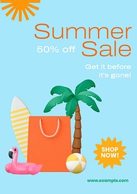 Summer sale  poster template
