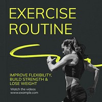 Exercise routine Instagram post template
