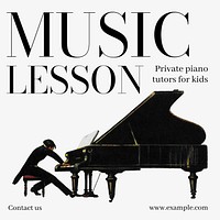 Music lesson Instagram post template design