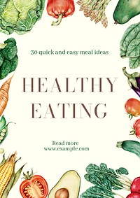 Healthy eating poster template and design