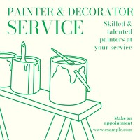 Painter  decorate service Instagram post template design