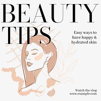 Beauty tips Instagram post template