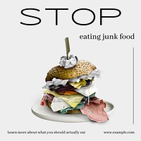 Junk food Instagram post template