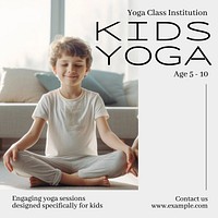 Kids yoga sessions Facebook post template