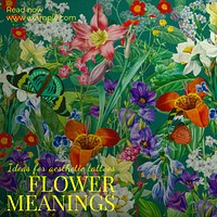 Flower meanings Instagram post template design