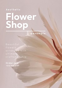 Flower shop poster template  