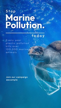 Sea  ocean pollution Instagram story template