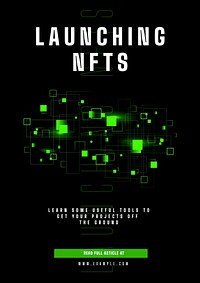 Launching NFTs poster template and design