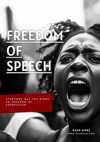 Freedom of speech poster template