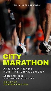 Marathon running Instagram story template