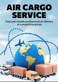 Air cargo service poster template