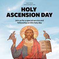 Holy ascension day Instagram post template