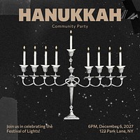 Hanukkah community party Instagram post template design
