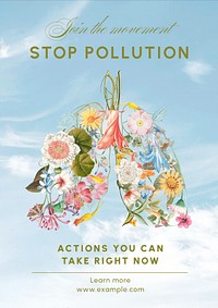 Stop pollution  poster template