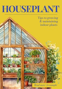 Houseplant tips poster template