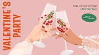 Valentines party blog banner template