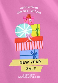 New Year sale  poster template and design