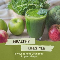 Fresh green smoothie Instagram post template design
