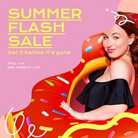 Summer flash sale Instagram post template
