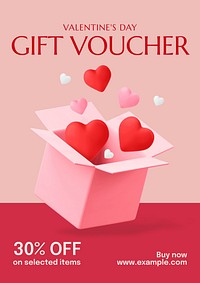 Valentines Day voucher poster template