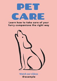 Pet care tutorials  poster template