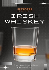 Irish whiskey poster template