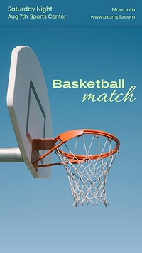 Basketball Match Instagram story template