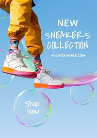 Sneakers collection poster template and design