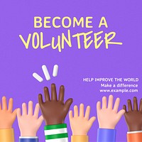 Become a volunteer Instagram post template