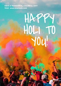 Happy Holi festival poster template and design