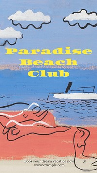 Paradise beach club Instagram story template