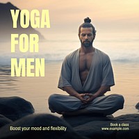 Yoga for men Instagram post template