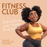 Fitness Gym Club Instagram post template
