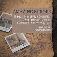 Europe trip Instagram post template