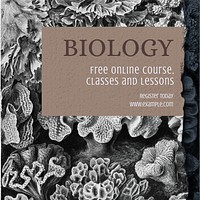 Biology course Instagram post template design