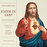 Sunday worship Instagram post template design